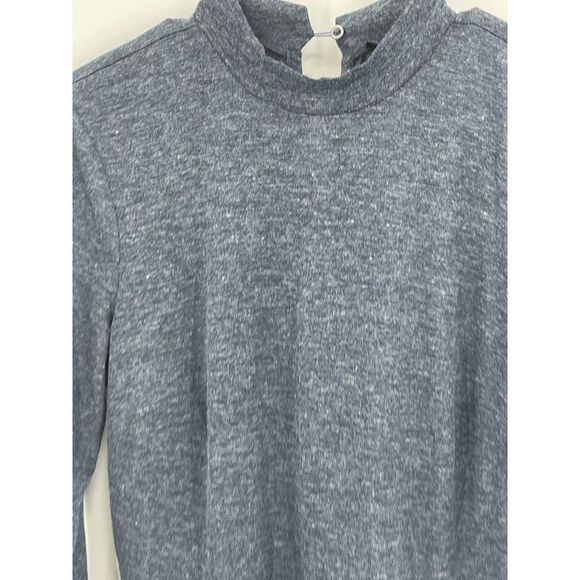 Eloquii Dress Long Sleeve Women 14 Knit Blue Asymmetrical Mock Neck New‎ - Picture 6 of 12